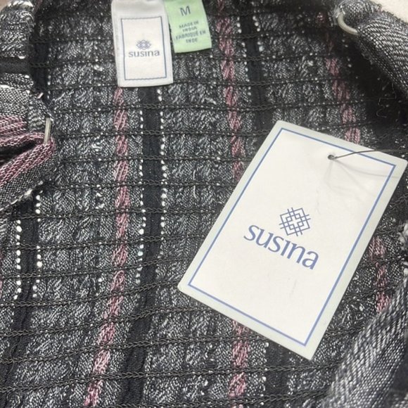 Susina Nordstrom Textured Stripe Button-front Mid Dress - Picture 6 of 6